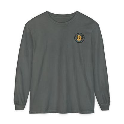 Camiseta de manga larga de baloncesto Bitcoin: ropa informal, estilo minimalista, comodidad para el día a día, prendas básicas de calle.