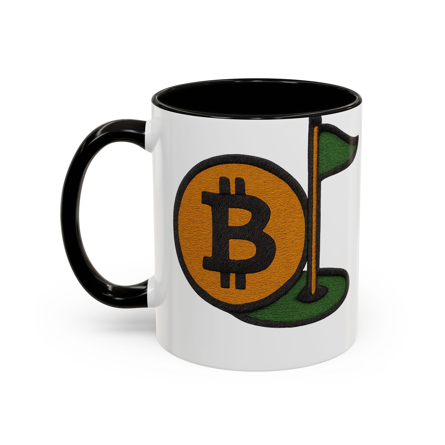 Colorful Bitcoin Golf Mug, Golf Lovers, Cryptocurrency Enthusiasts, Fun Gift for Holidays, Coffee Cup