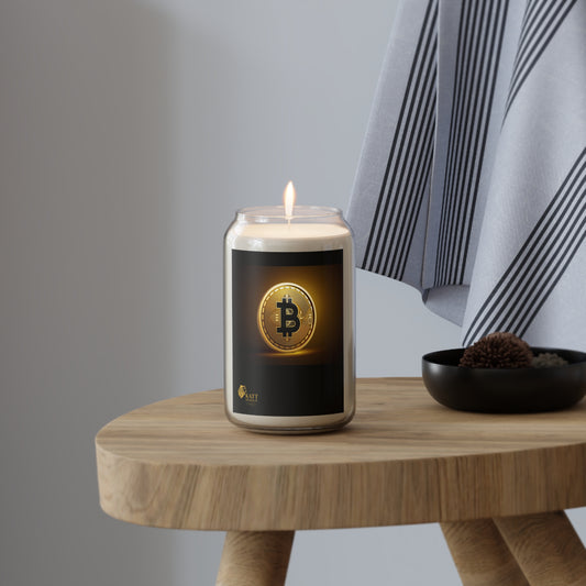 Crypto-Bitcoin - Scented Soy Candle - 13.75oz, Motivational Candle, Home Decor, Self-Care Gift, Stress Relief Candle, Aromatherapy