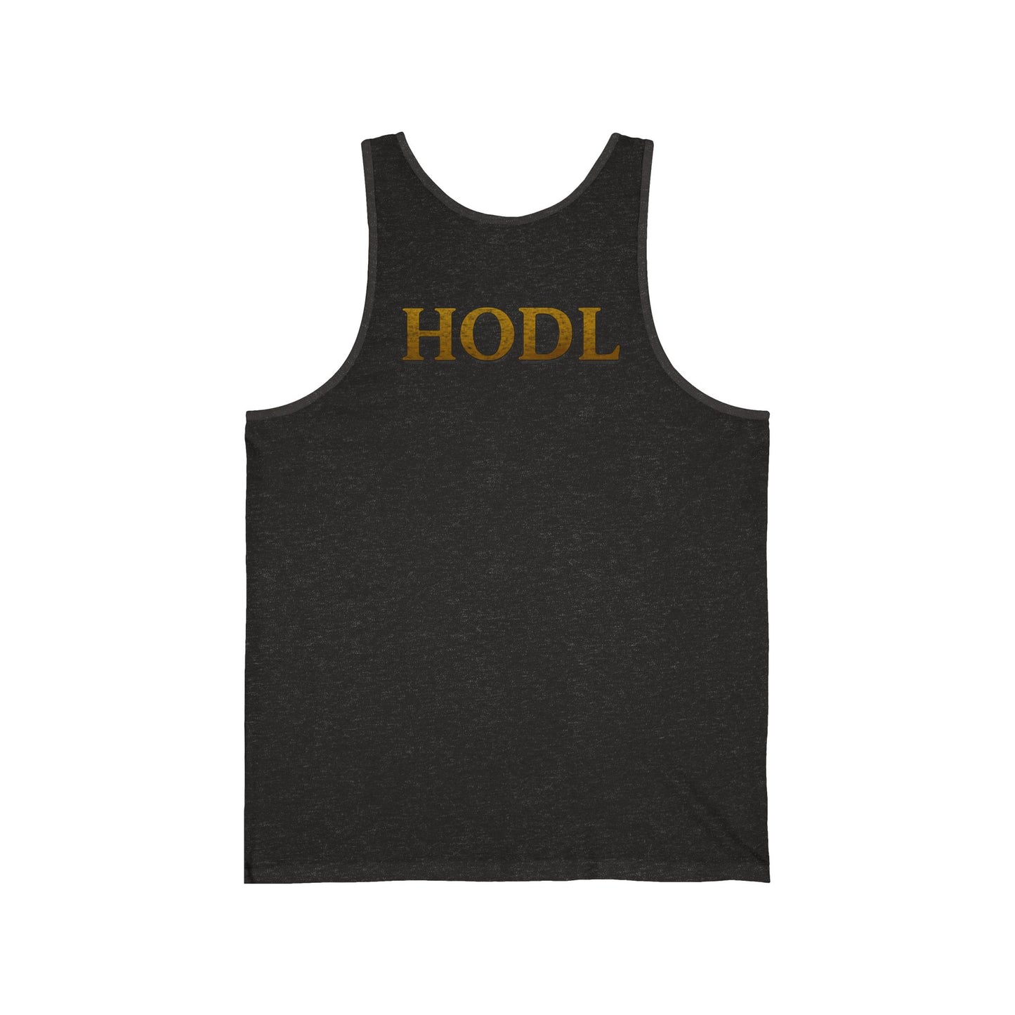 Bitcoin HODL Unisex Jersey Tank - Crypto Enthusiast Top, Summer Wear, Graphic Tee, Gift for Investors, Casual Fitness Shirt