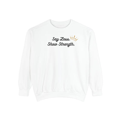 Sudadera de cuello redondo teñida en prenda. Di menos. Cómoda. Estilo Queen. 