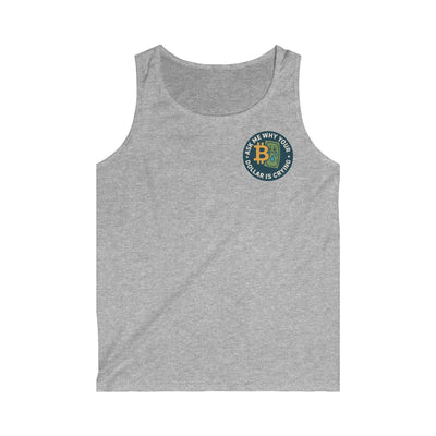 Camiseta de tirantes con humor sobre Bitcoin: Pregúntame por qué llora tu dólar, camiseta de criptomonedas, divertida, moda para el gimnasio