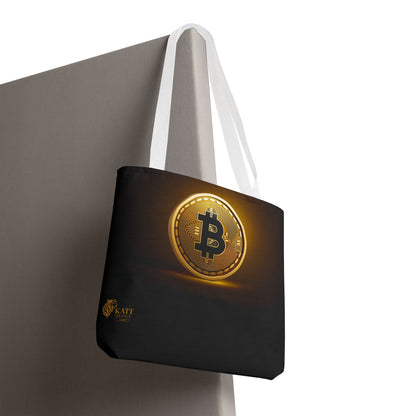 Bolsa de criptomonedas, bolsa de Bitcoin, regalo ecológico, diseño AOP, ideal para amantes de la tecnología.