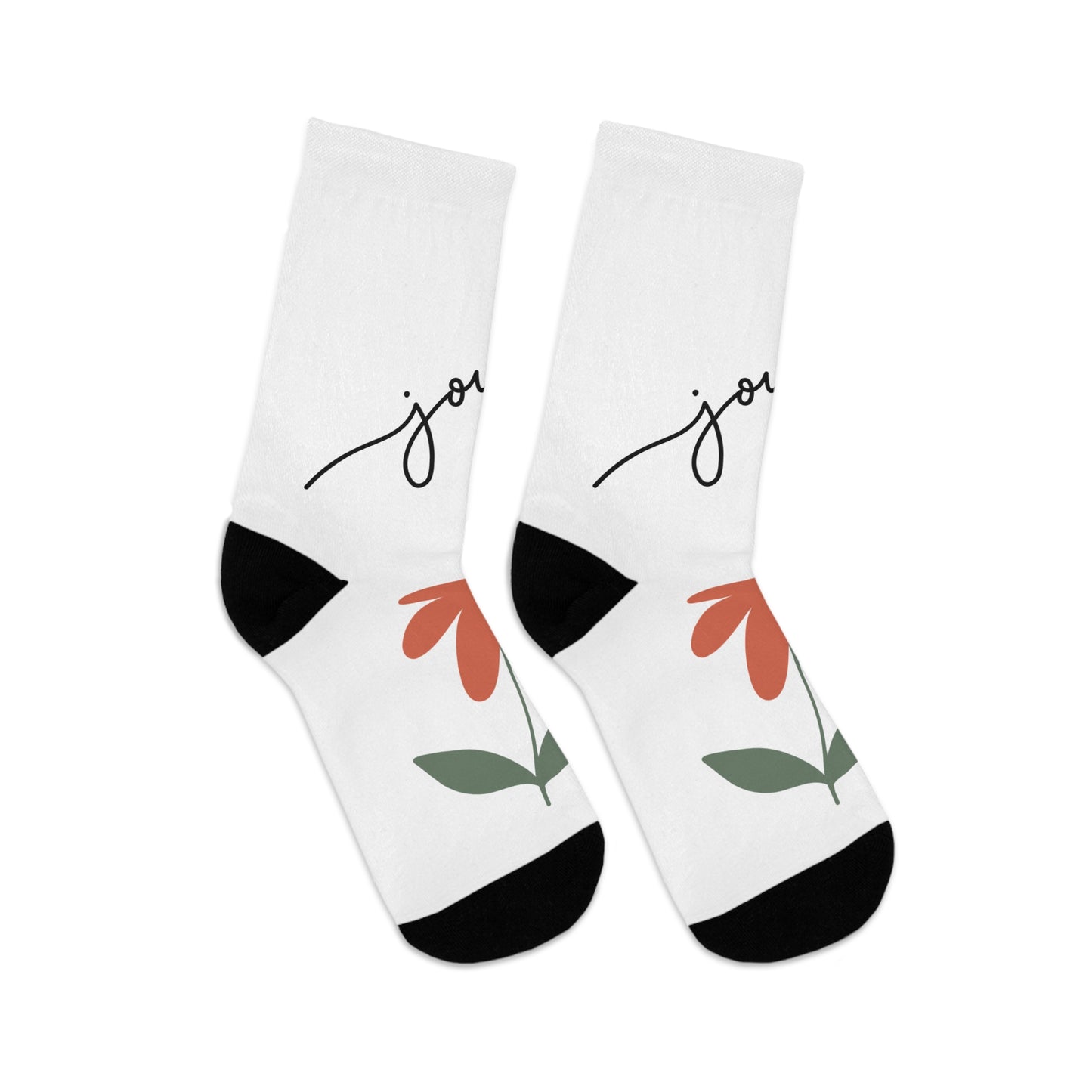 Joyful Floral Recycled Poly Socks - Eco-Friendly Gift, Everyday Wear, Sustainable Fashion, Positive Vibes, Floral Pattern, Sustainable Gifts