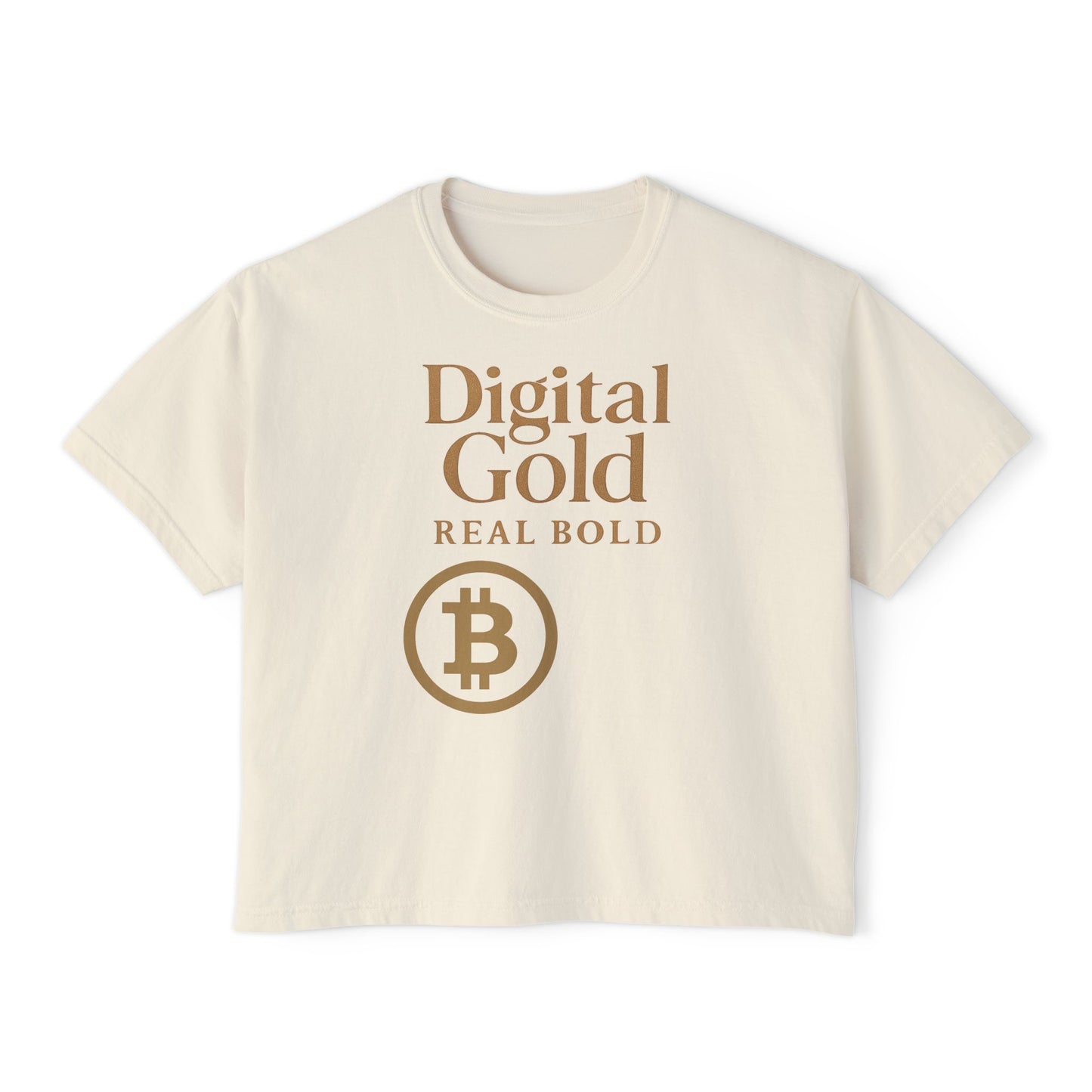 Digital Gold - Women's Boxy Tee, Inspirational Graphic Tee, Crypto Lover Gift, Everyday Wear, Motivational Shirt