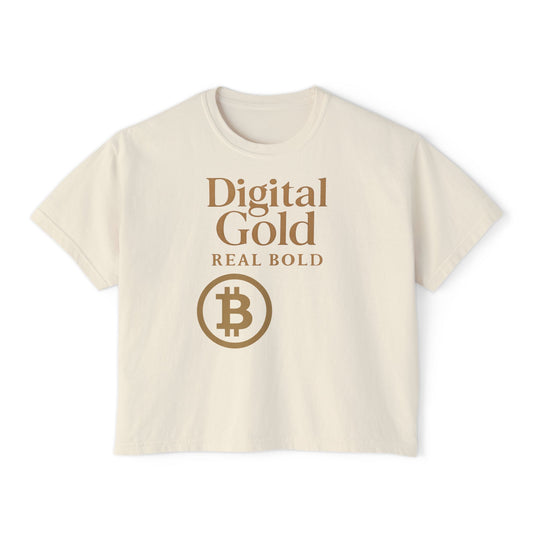 Digital Gold - Women's Boxy Tee, Inspirational Graphic Tee, Crypto Lover Gift, Everyday Wear, Motivational Shirt