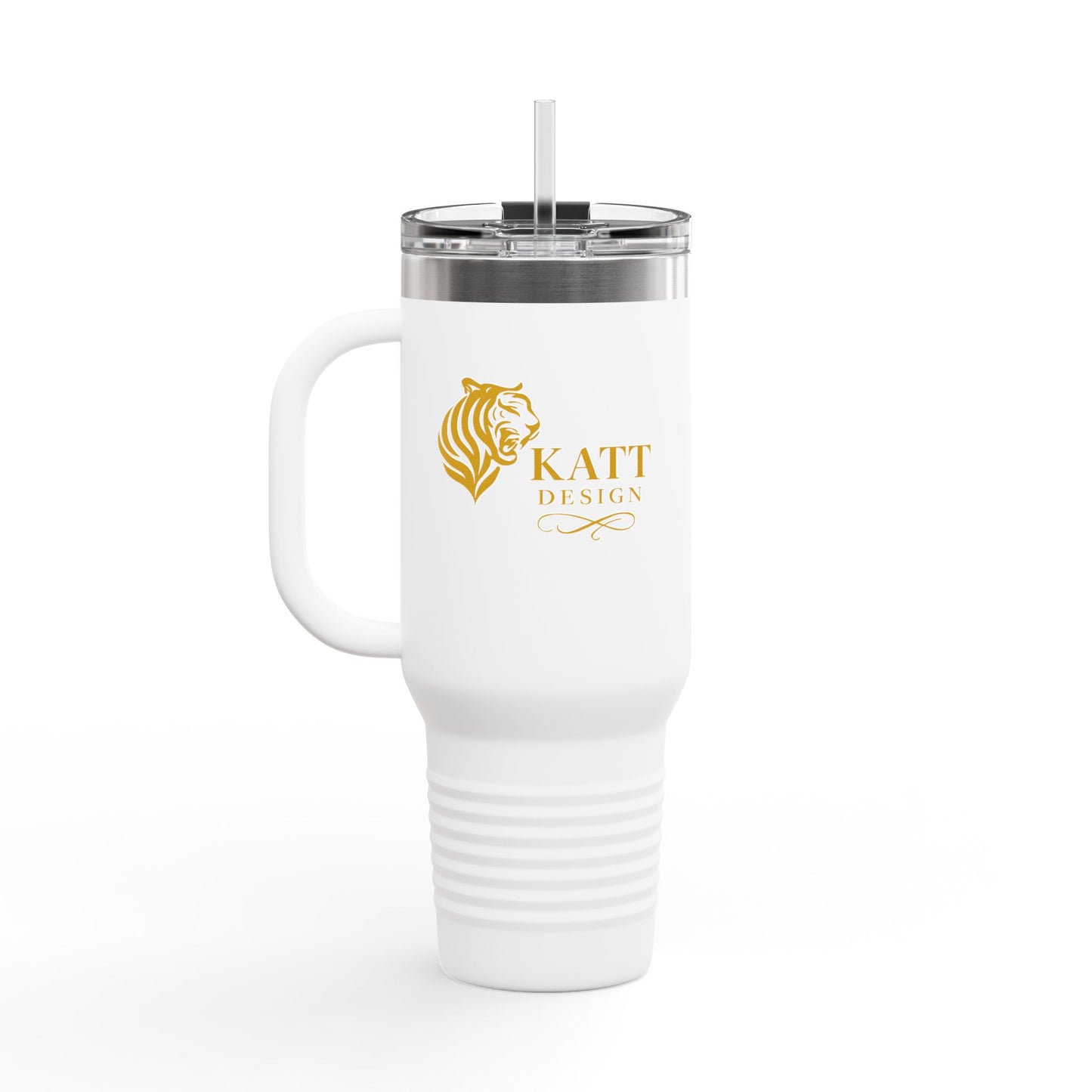 Fortitudo; "Strength" KATT Design, LLC - Insulated Travel Mug with Strength Motif - Perfect for Coffee Lovers, Gifts, On-the-Go Hydration, Outdoor Adventures