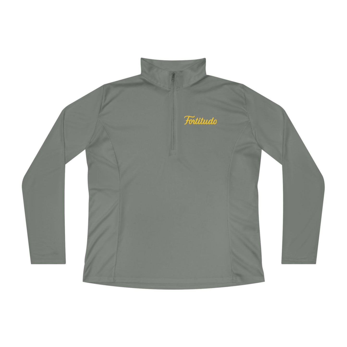 Fortitudo; "Strength, Endurance, Courage" -Elegant Quarter-Zip Pullover - Stylish Athletic Wear, Casual Outerwear, Sports Pullover, Personalized Style