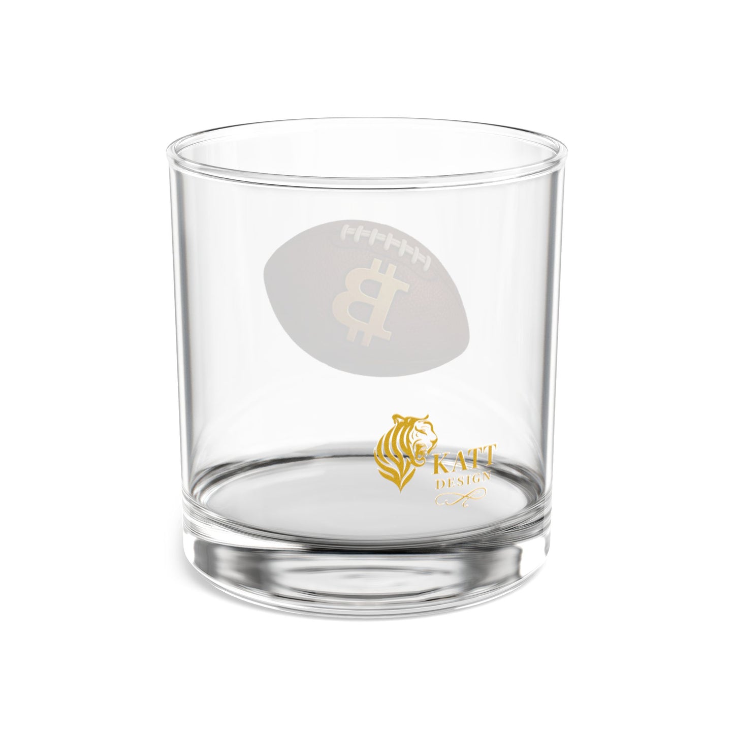 Bitcoin Football Rocks Glass | 10oz Whiskey Tumbler | Sports Fans, Home Bars, Collectors, Unique Decor Item