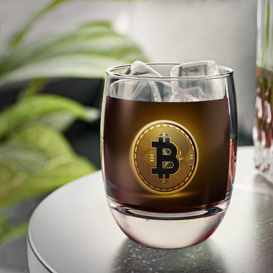 Bitcoin Whiskey Glass, Sports Lovers, Home Bar Essentials, Crypto Drinkware, Perfect for Gifting