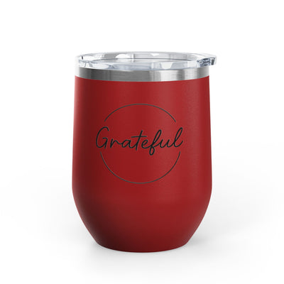 Grateful Wine Tumbler | 12oz Stainless Steel Insulated Cup, Birthday Gift, Wine Lover's Gift, Outdoor Events, Bachelorette Party Favor