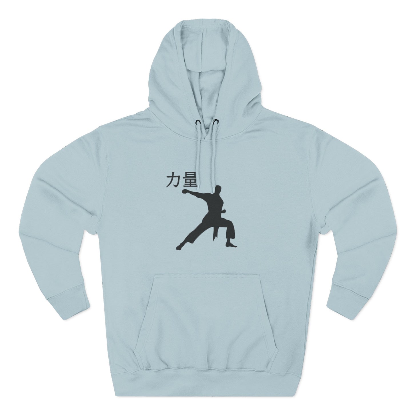Martial Arts Silhouette Hoodie — Strength (力量) Graphic Fleece
