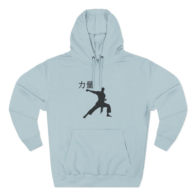 Martial Arts Silhouette Hoodie — Strength (力量) Graphic Fleece
