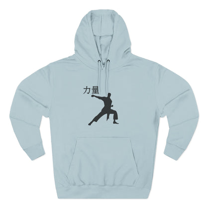 Martial Arts Silhouette Hoodie — Strength (力量) Graphic Fleece