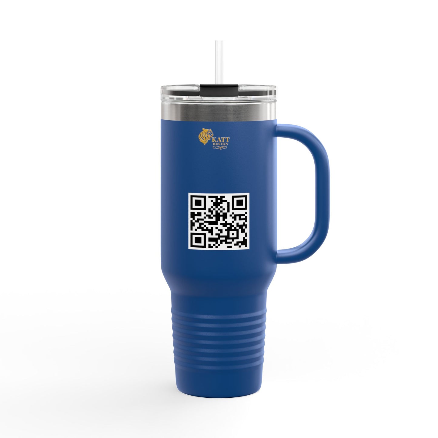 "Win With Guts"; Japanese - Insulated Travel Mug with Strength Motif - Coffee Lovers, Gifts, Hydration, Outdoor Adventures