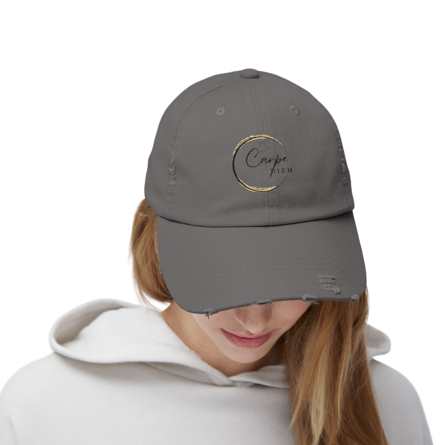 Gorra desgastada: Carpe Diem; "Aprovecha el día" - Gorra, ropa informal, regalo elegante, accesorio de verano, prenda inspiradora 