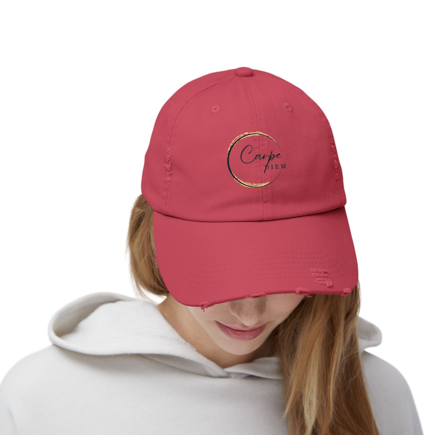 Gorra desgastada: Carpe Diem; "Aprovecha el día" - Gorra, ropa informal, regalo elegante, accesorio de verano, prenda inspiradora 