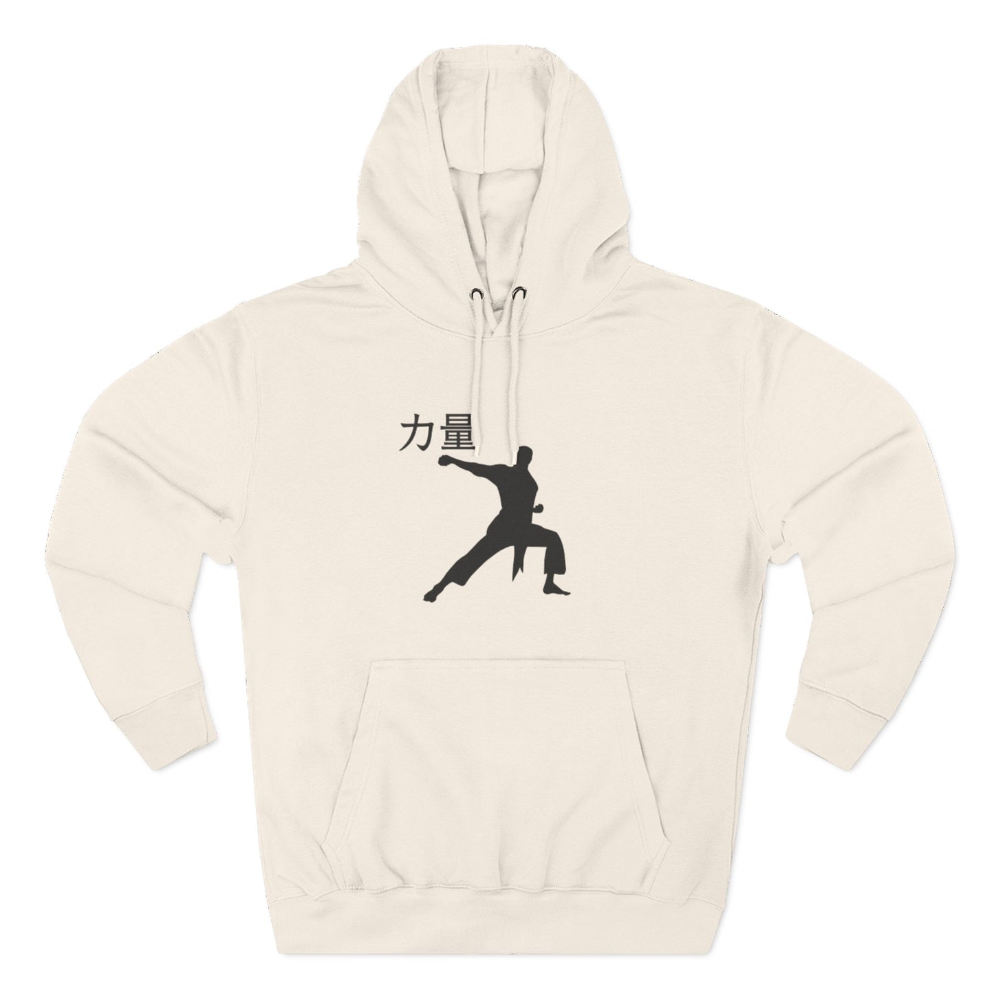 Martial Arts Silhouette Hoodie — Strength (力量) Graphic Fleece
