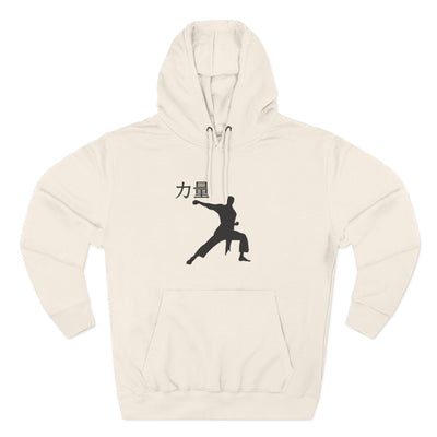 Martial Arts Silhouette Hoodie — Strength (力量) Graphic Fleece