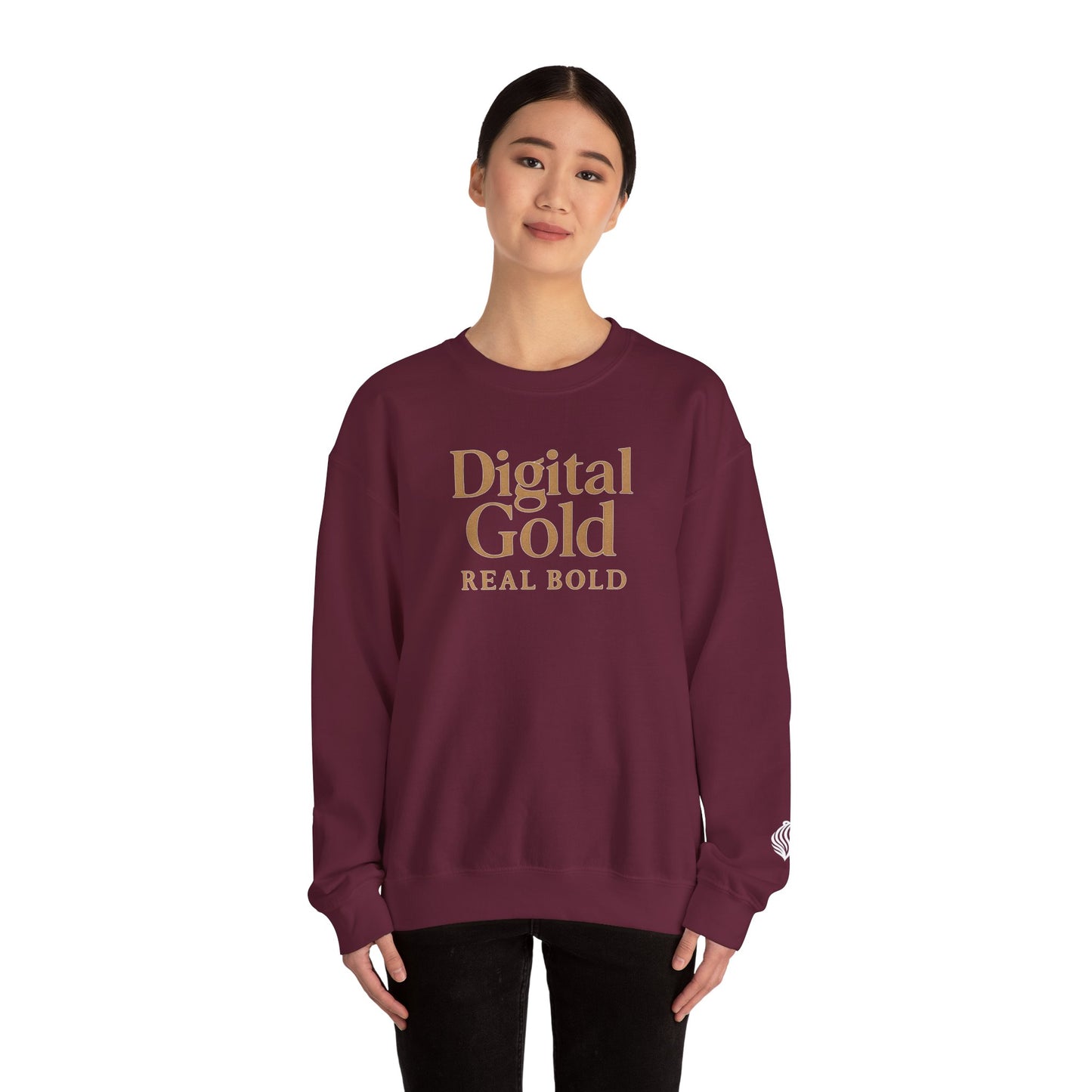 Digital Gold Crewneck Sweatshirt - Cozy Fashion, Gift for Tech Lovers, Birthday & Casual Wear, Stylish Everyday Comfort