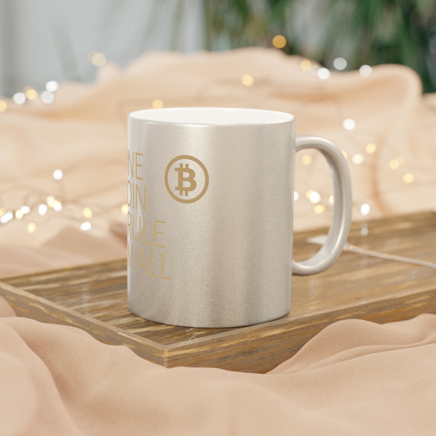 Bitcoin Metallic Mug - Gold/Silver Coffee Cup, Cryptocurrency Gift, Digital Currency Lover, Tech Enthusiast Mug