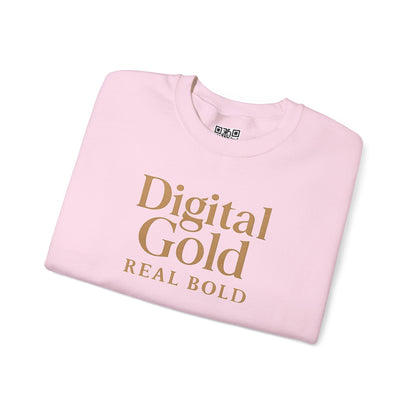 Sudadera de cuello redondo con diseño dorado digital: moda acogedora, regalo para amantes de la tecnología, cumpleaños y ropa informal, comodidad y estilo para el día a día. 