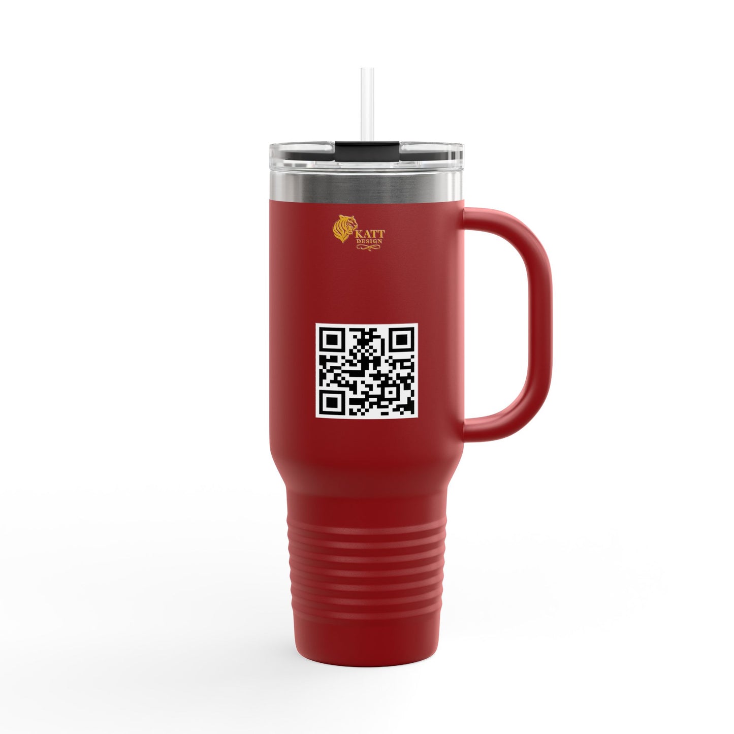 "Win With Guts"; Japanese - Insulated Travel Mug with Strength Motif - Coffee Lovers, Gifts, Hydration, Outdoor Adventures