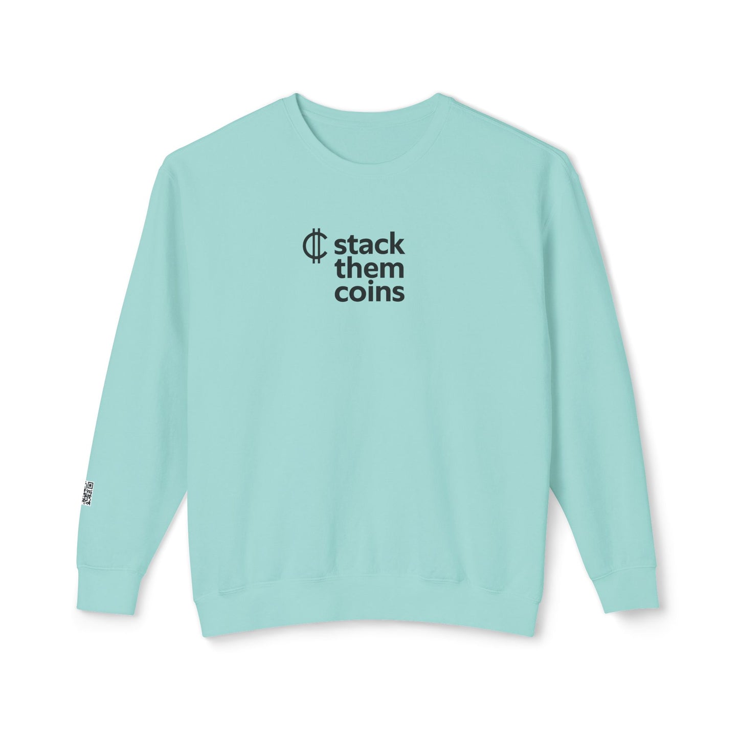 Cryptocurrency/Bitcoin Crewneck Sweatshirt - Stack Them Coins, Cozy for Saving, Crypto Enthusiast, Everyday Wear, Bitcoin Enthusiast