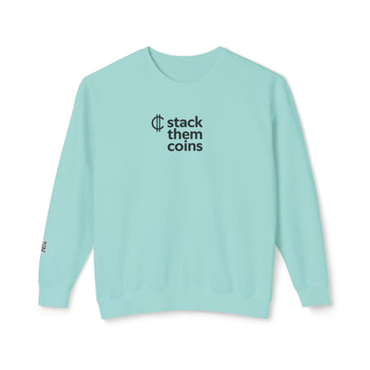 Sudadera de cuello redondo con criptomonedas/bitcoin: apila monedas, cómoda para ahorrar, para entusiastas de las criptomonedas, para uso diario, para entusiastas de bitcoin