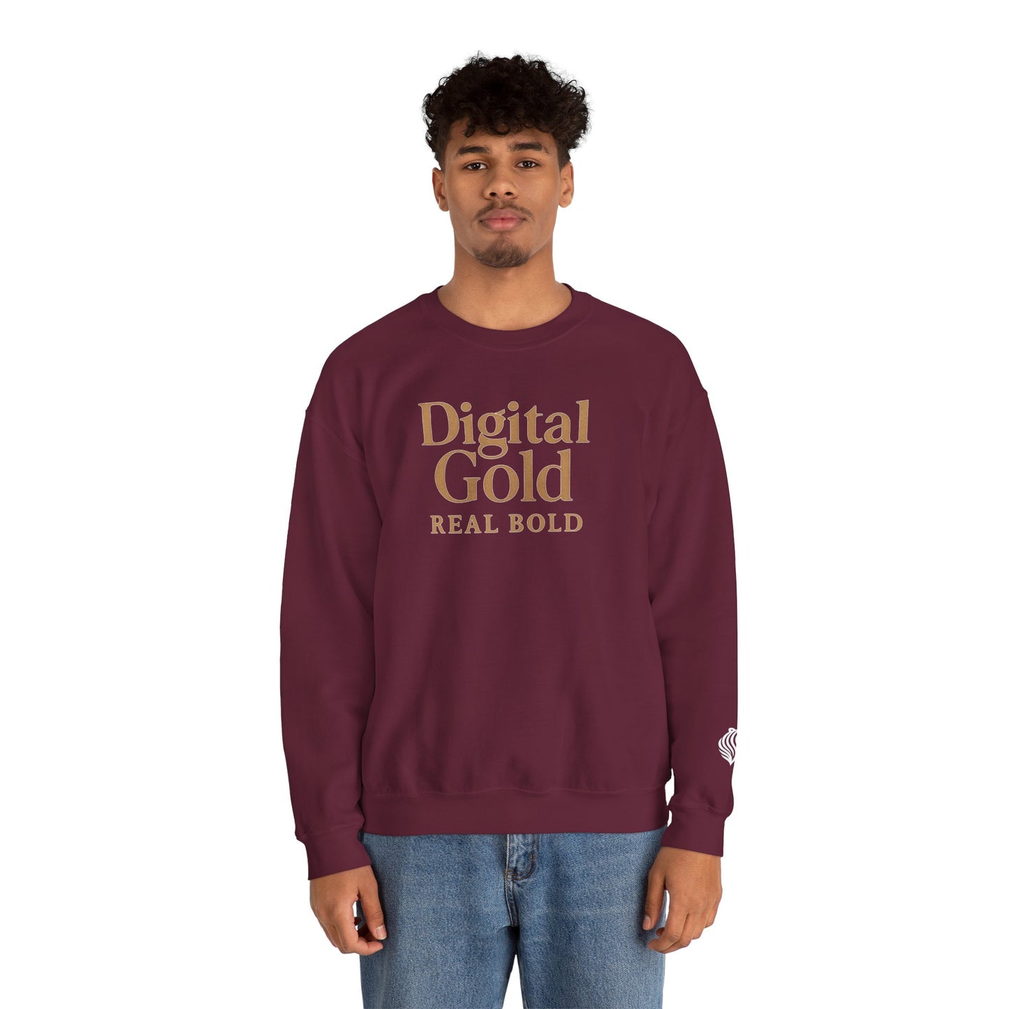 Digital Gold Crewneck Sweatshirt - Cozy Fashion, Gift for Tech Lovers, Birthday & Casual Wear, Stylish Everyday Comfort
