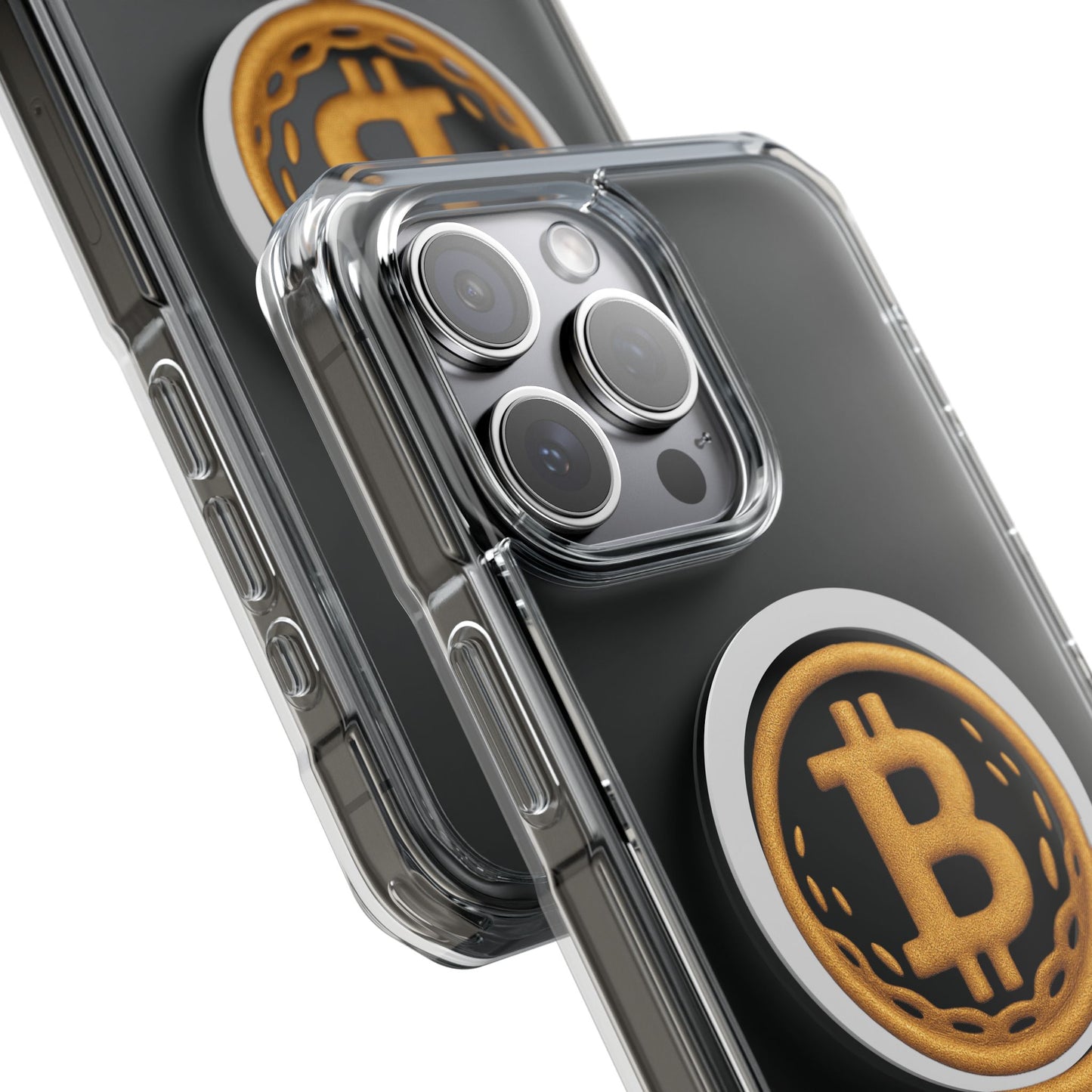 Bitcoin Magnetic Clear Impact Case for iPhone, Cryptocurrency Phone Cover, Tech Lovers