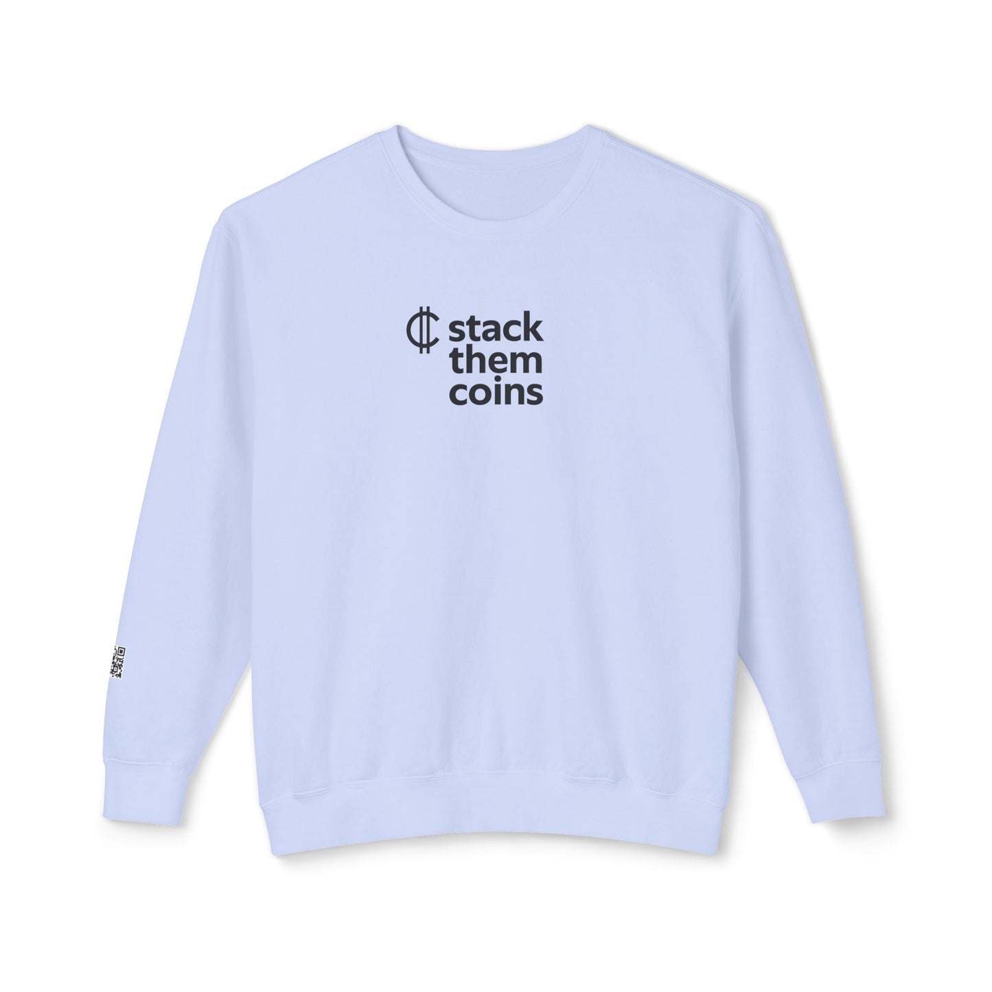 Cryptocurrency/Bitcoin Crewneck Sweatshirt - Stack Them Coins, Cozy for Saving, Crypto Enthusiast, Everyday Wear, Bitcoin Enthusiast