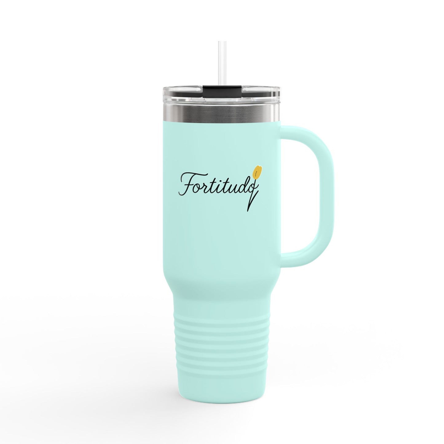 Fortitudo; "Strength" KATT Design, LLC - Insulated Travel Mug with Strength Motif - Perfect for Coffee Lovers, Gifts, On-the-Go Hydration, Outdoor Adventures