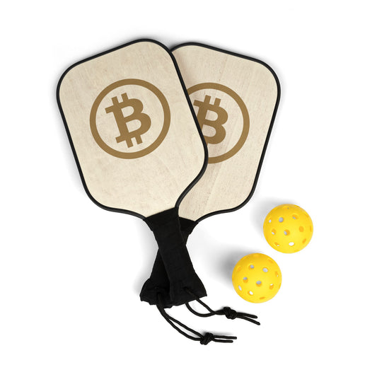 Bitcoin Pickleball Set, Paddle and Ball Kit for Enthusiasts, Unique Sports Gift, Fun Pickleball Accessories