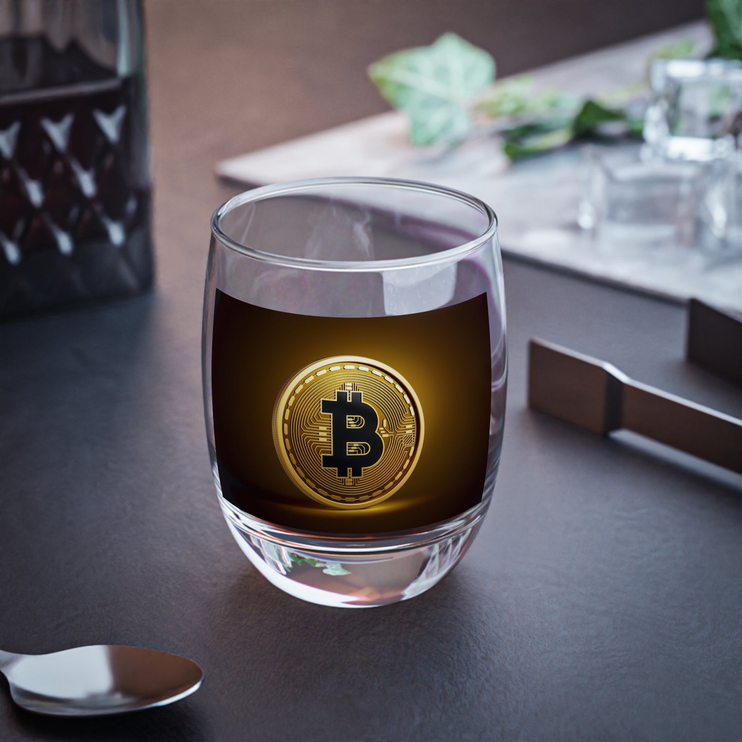 Bitcoin Whiskey Glass, Sports Lovers, Home Bar Essentials, Crypto Drinkware, Perfect for Gifting