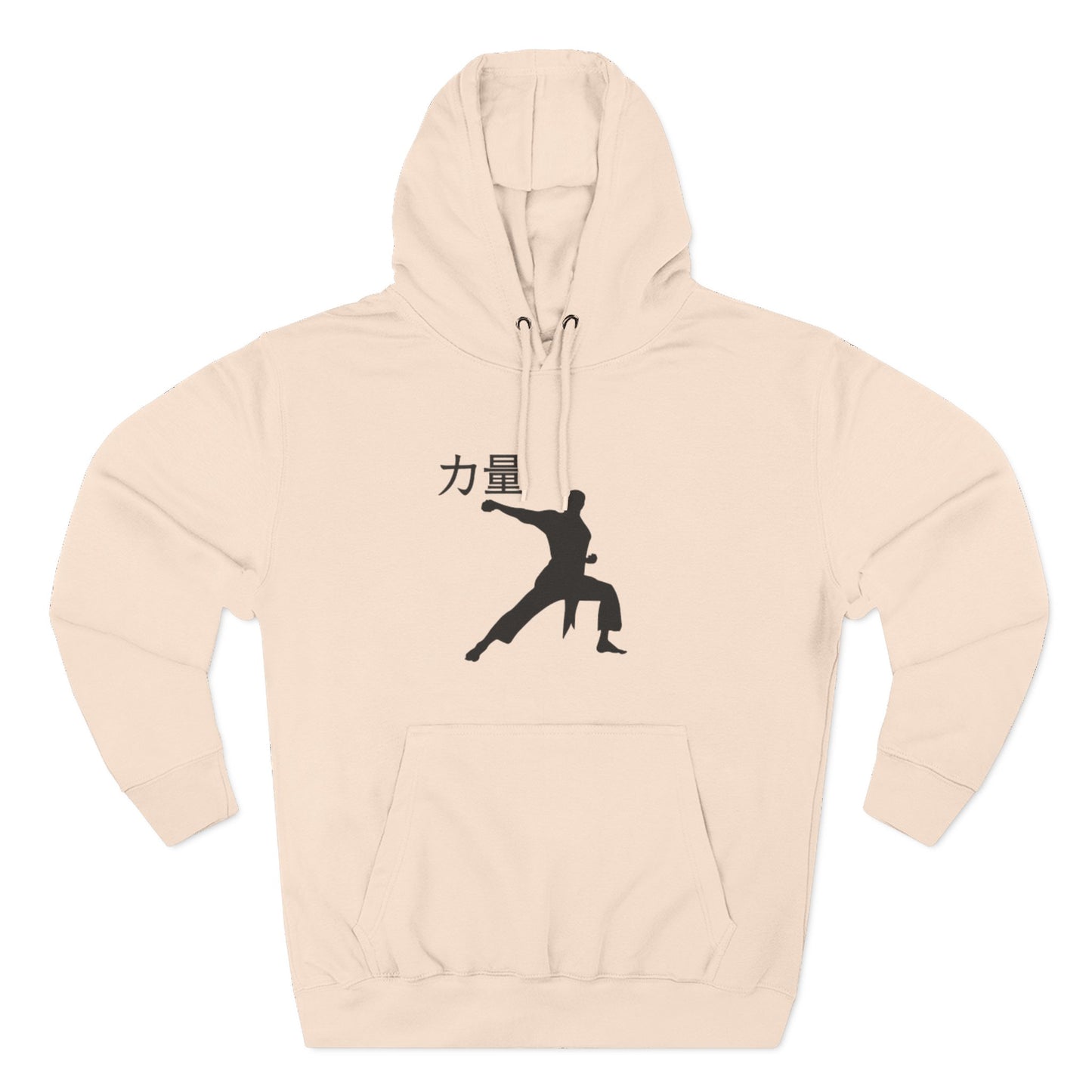 Martial Arts Silhouette Hoodie — Strength (力量) Graphic Fleece