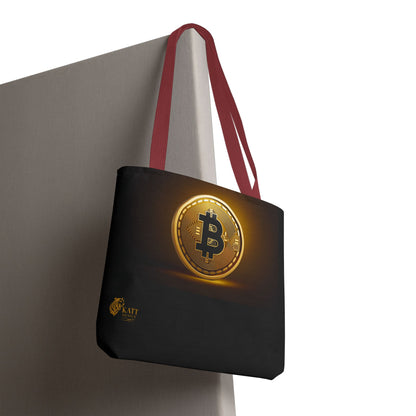 Bolsa de criptomonedas, bolsa de Bitcoin, regalo ecológico, diseño AOP, ideal para amantes de la tecnología.