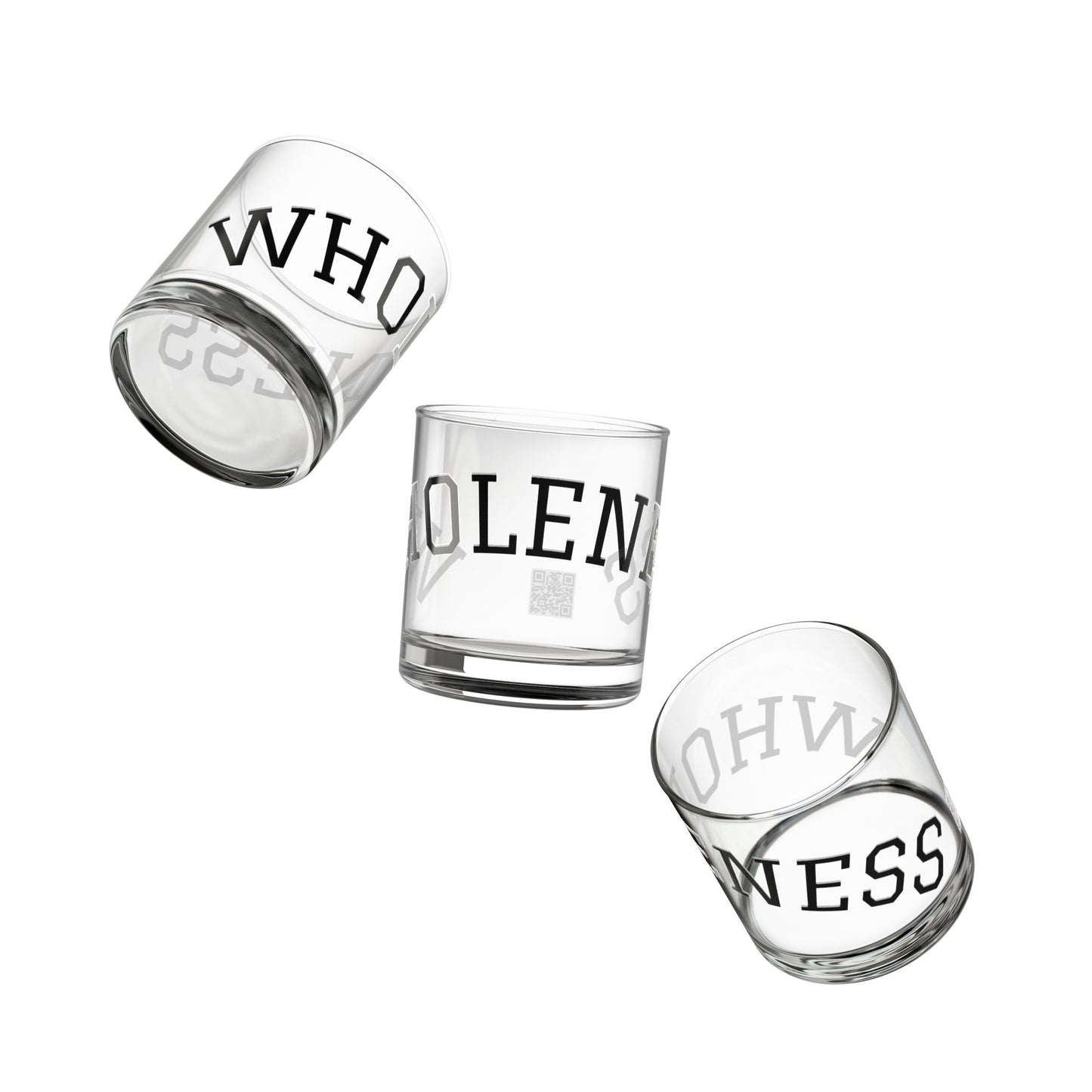Wholeness - KATT Design, LLC Rocks Glass | 10oz Whiskey Tumbler |Whiskey Fans, Home Bars, Collectors, Unique Decor Item
