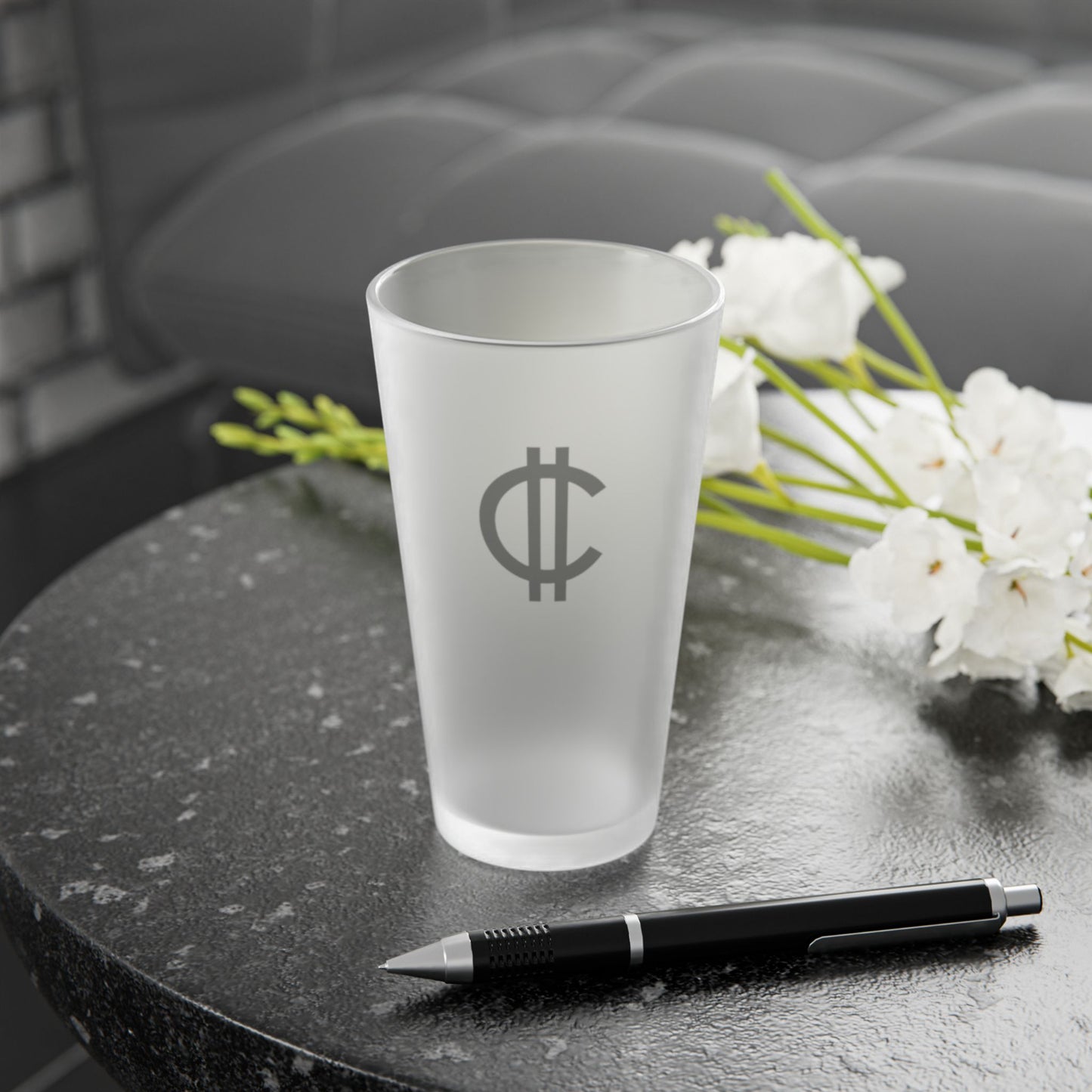 Vaso de pinta esmerilado con criptomonedas: elegante vaso de 473 ml para fiestas, bares, regalos, reuniones y eventos. 