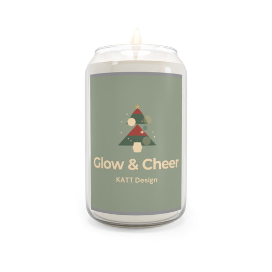 LIMITED Time - Holiday Soy Candle - "Glow & Cheer" Christmas Tree Scented Candle (13.75oz)