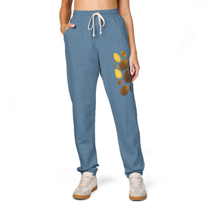 Criptomonedas/Bitcoin - Pantalones deportivos de polar teñidos en prenda