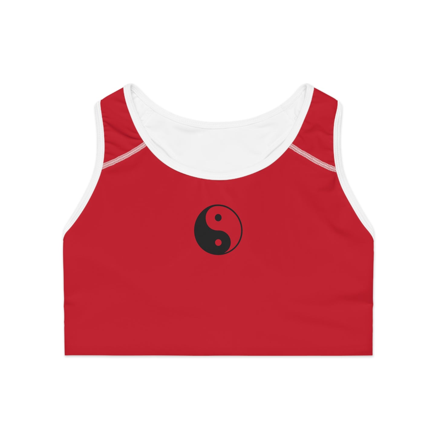 Yin Yang Sporty Sports Bra, Activewear for Yoga, Gym, & Fitness - Workout Gear, Gift for Athletes, Trendy AOP Design