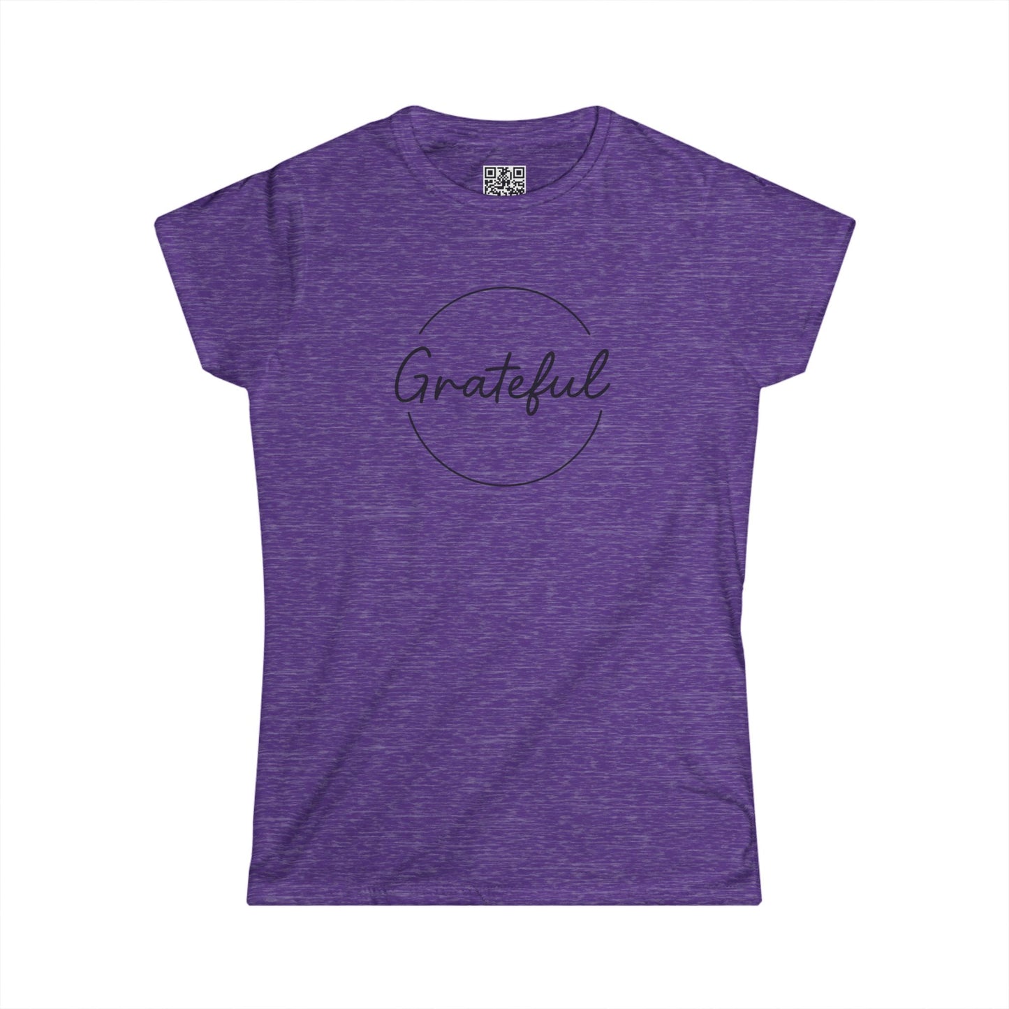 Grateful Women’s Softstyle Tee – Perfect for Everyday Wear, Gifts, Casual Outfits, Eco-Friendly Fashion, Inspirational Quote Shirt
