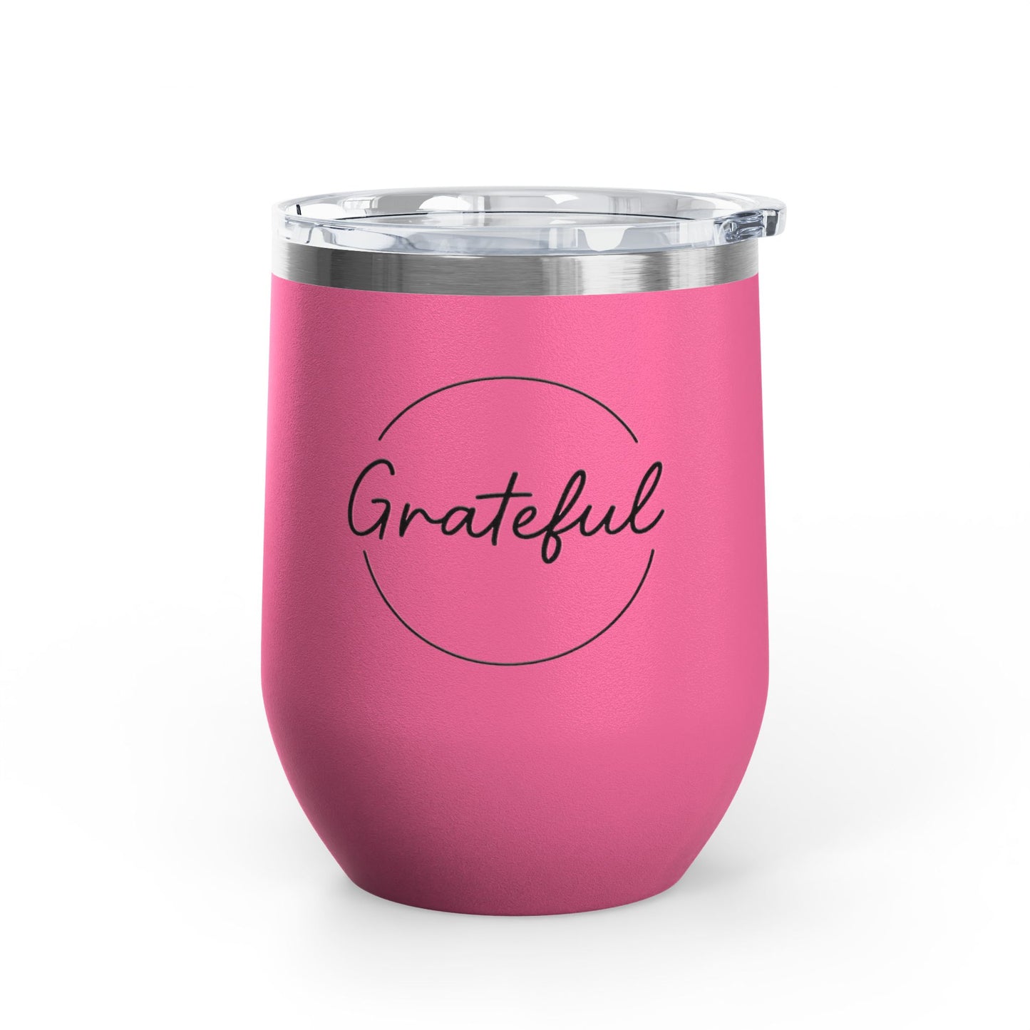 Grateful Wine Tumbler | 12oz Stainless Steel Insulated Cup, Birthday Gift, Wine Lover's Gift, Outdoor Events, Bachelorette Party Favor
