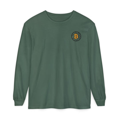 Camiseta de manga larga de baloncesto Bitcoin: ropa informal, estilo minimalista, comodidad para el día a día, prendas básicas de calle.