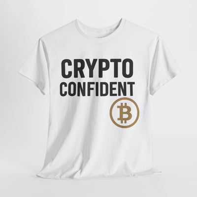 Camiseta unisex de algodón grueso Crypto Confident: amantes de las criptomonedas, ropa informal, entusiastas de la tecnología, camisetas de criptomonedas